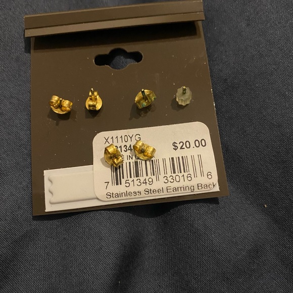 Gold plated crystal earrings - Picture 2 of 2